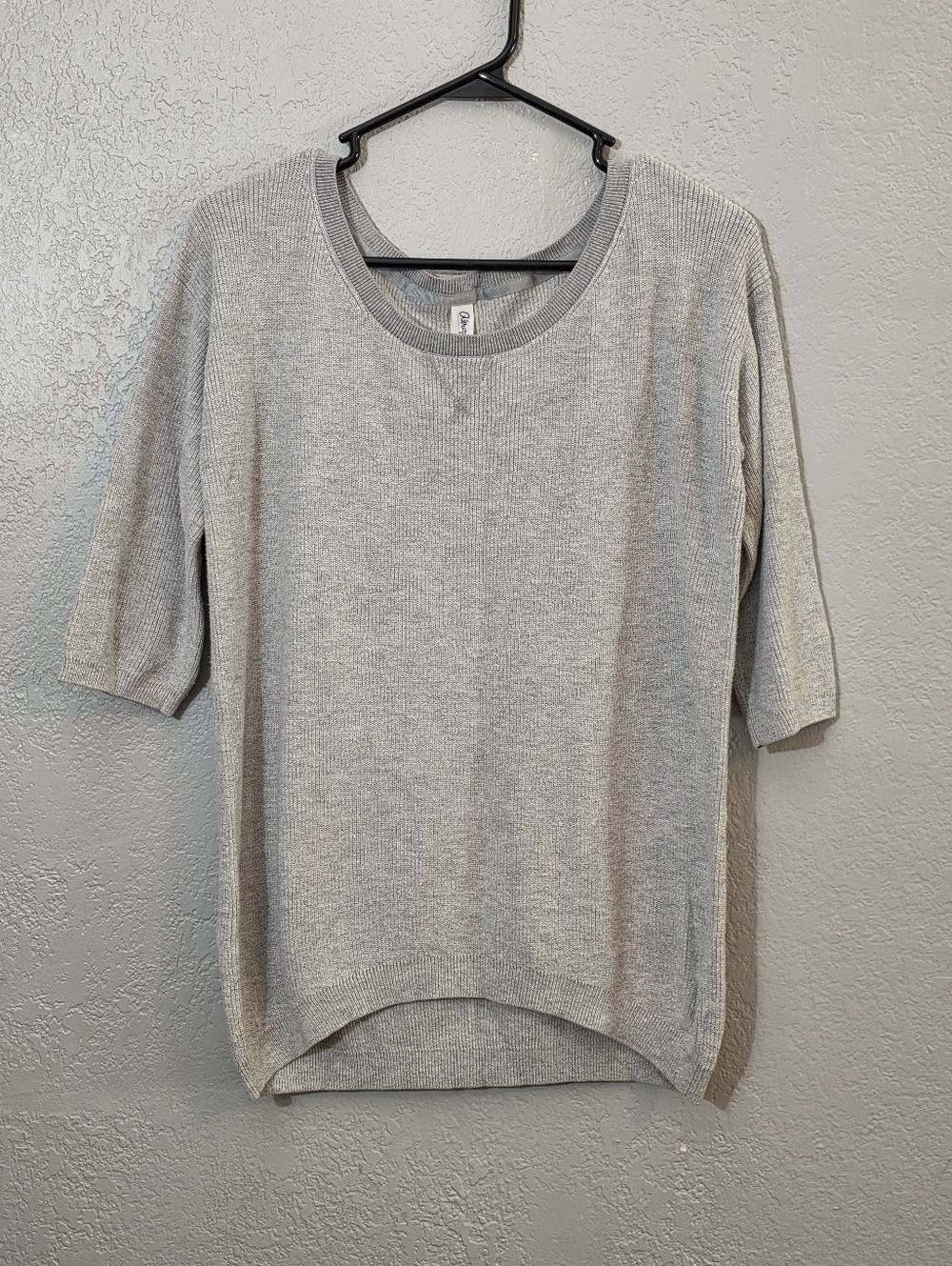 Aeropostale Scoop Neck Short Sleeve Sweater Gray Womens Medium Ribbed Tunic